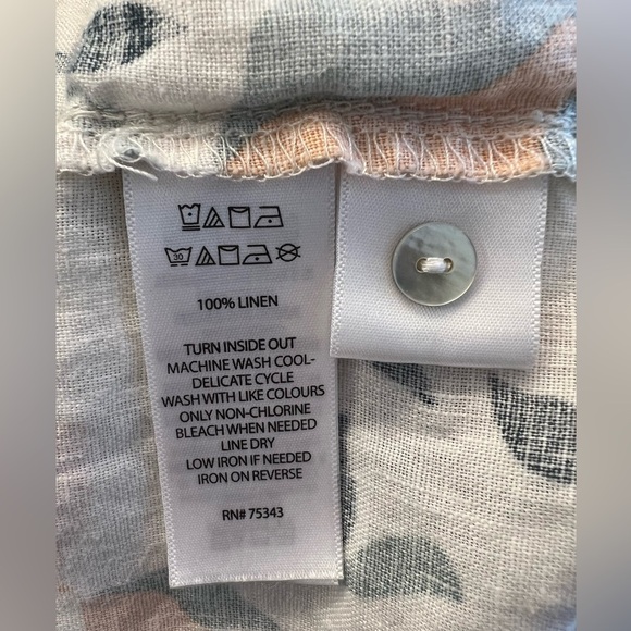 Rachel Zoe Linen Button Up Shirt Dress with pockets Size Large - Picture 3 of 9